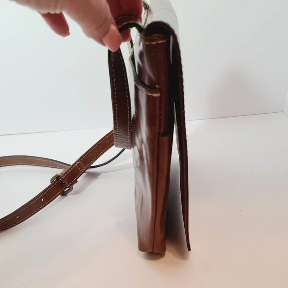 Patricia Nash Leather Crossbody – Vintage Map Print in Riot Rust - Picture 15 of 15